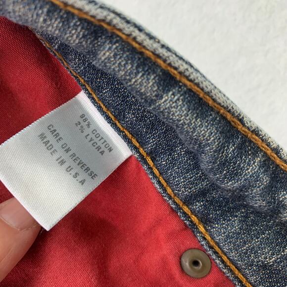 Barbara Lesser Fibers Bootcut Womens Sz 8 Gold Studded Light Wash Denim Jeans - Picture 5 of 10